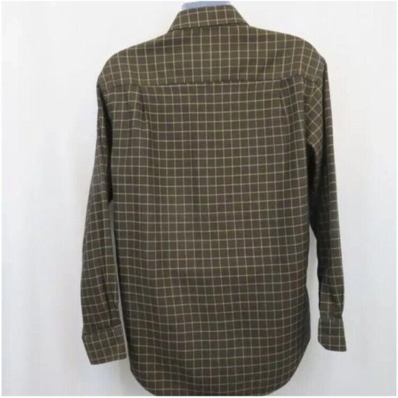 Scott Barber Men's XXL Shirt Brown Plaid 100% Cotton Long Sleeve Button Up - Picture 2 of 9